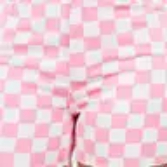 American Bazi plus size 3x pink white checkered cotton shorts - Picture 6 of 8